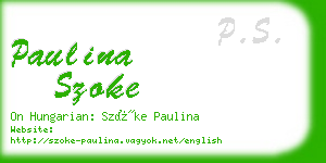 paulina szoke business card